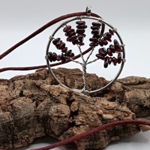 COLLARES ÁRBOL DE LA VIDA CUARZO GRANATE