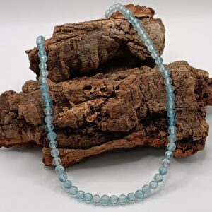 COLLARES DE PIEDRAS FASETADAS EN HILO DE PLATA TOPACIO AZUL