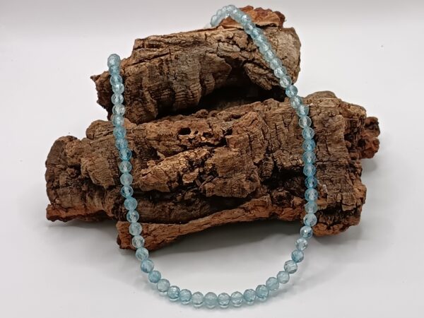 COLLARES DE PIEDRAS FASETADAS EN HILO DE PLATA TOPACIO AZUL