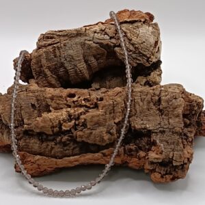 COLLARES DE PIEDRAS FASETADAS EN HILO DE PLATA CUARZO AHUMADO