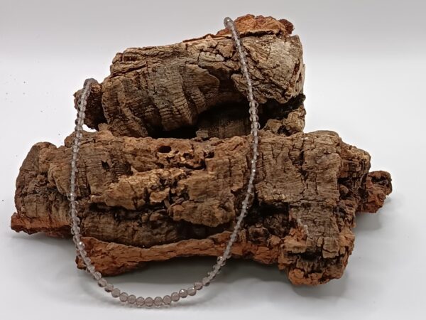 COLLARES DE PIEDRAS FASETADAS EN HILO DE PLATA CUARZO AHUMADO