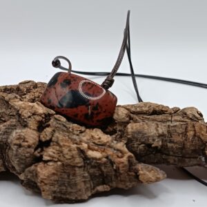 COLGANTE CON HUECO OBSIDIANA CAOBA