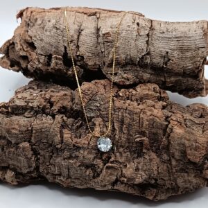 COLLARES DE ACERO INOXIDABLES BAÑADOS EN ORO DIAMANTE DE CIRCONITA SINTETICA