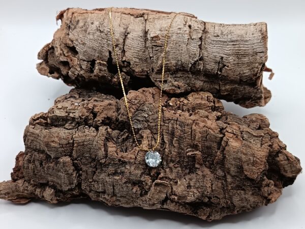 COLLARES DE ACERO INOXIDABLES BAÑADOS EN ORO DIAMANTE DE CIRCONITA SINTETICA