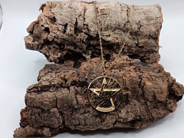 COLLARES DE ACERO INOXIDABLE BAÑADOS EN ORO TETRAGRAMATON 2
