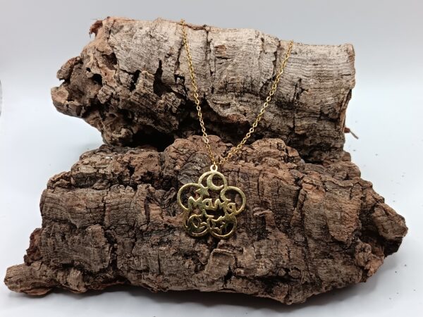 COLLARES DE ACERO INOXIDABLE BAÑADOS EN ORO MAMÁ CON ESTRELLAS