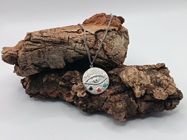 COLLARES EXOTICOS ESOTERICOS PLATEADOS CONTRA EL MAL DE OJO, OJO TURCO