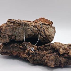 COLLARES DE ACERO INOXIDABLES PLATEADOS CIRCONITA MINI