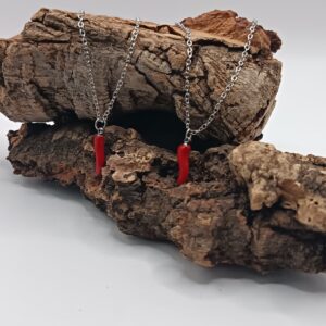 COLLARES DE ACERO INOXIDABLES PLATEADOS CORALES