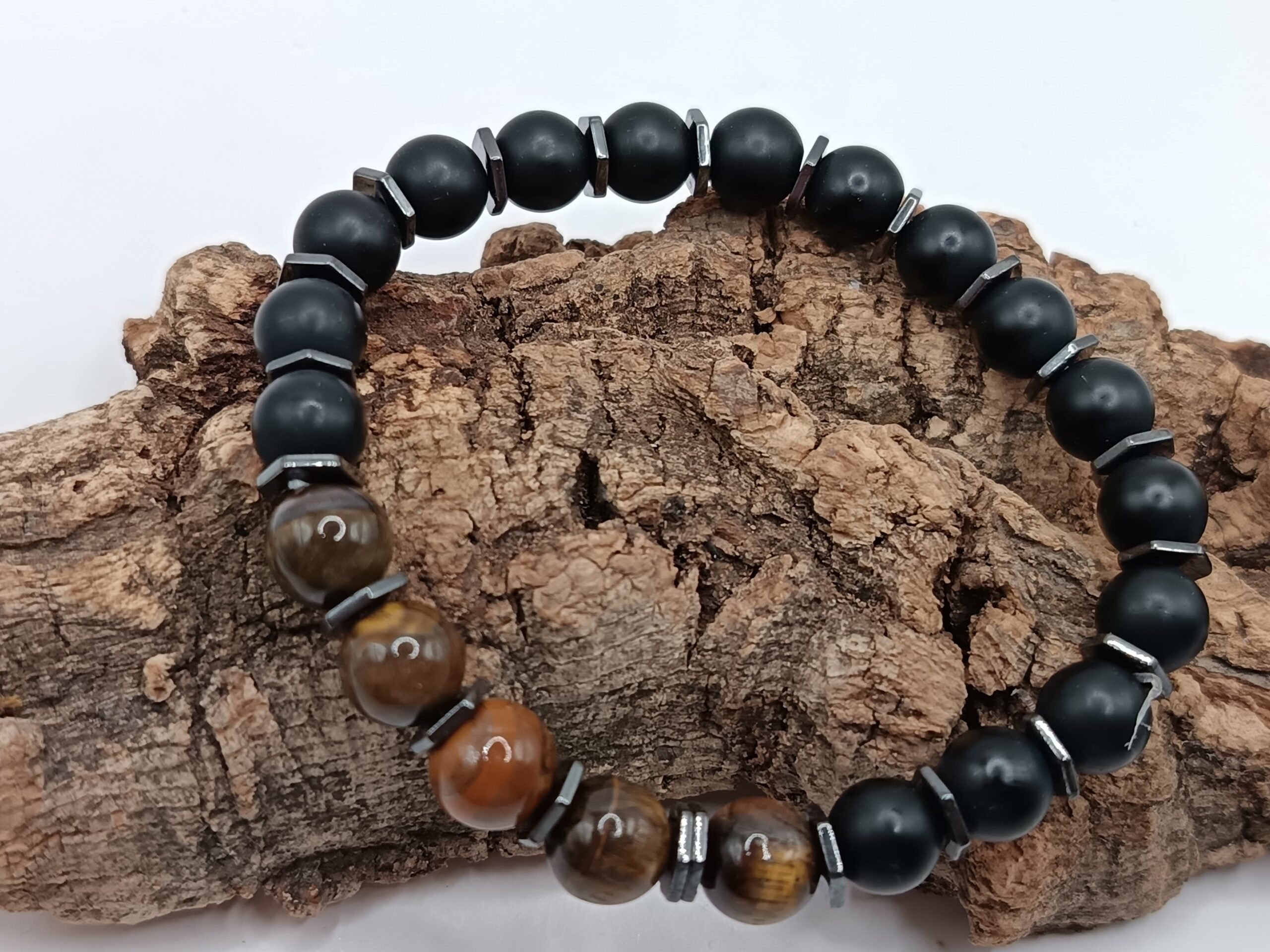 OBSIDIANA, HEMATITE y OJO DE TIGRE