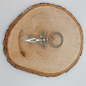 LLAVEROS DE ÁNGEL CON CUARZO CRISTAL
