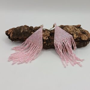 PENDIENTES ROSAS DE INDIA HECHO A MANO