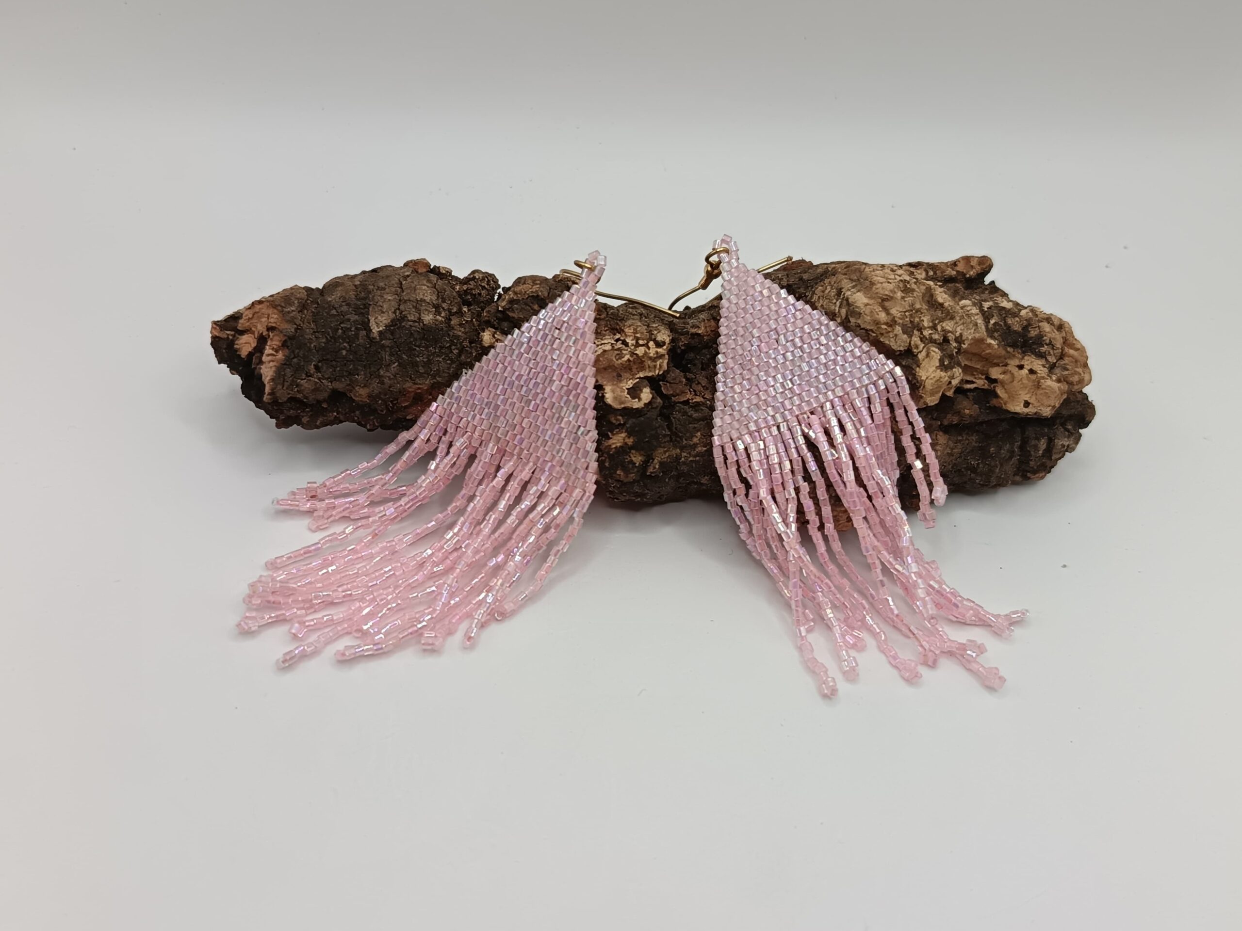PENDIENTES ROSAS DE INDIA HECHO A MANO