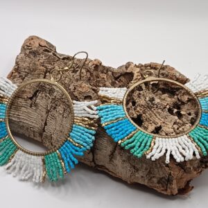 PENDIENTES OCEAN DE ROSAS AZULES