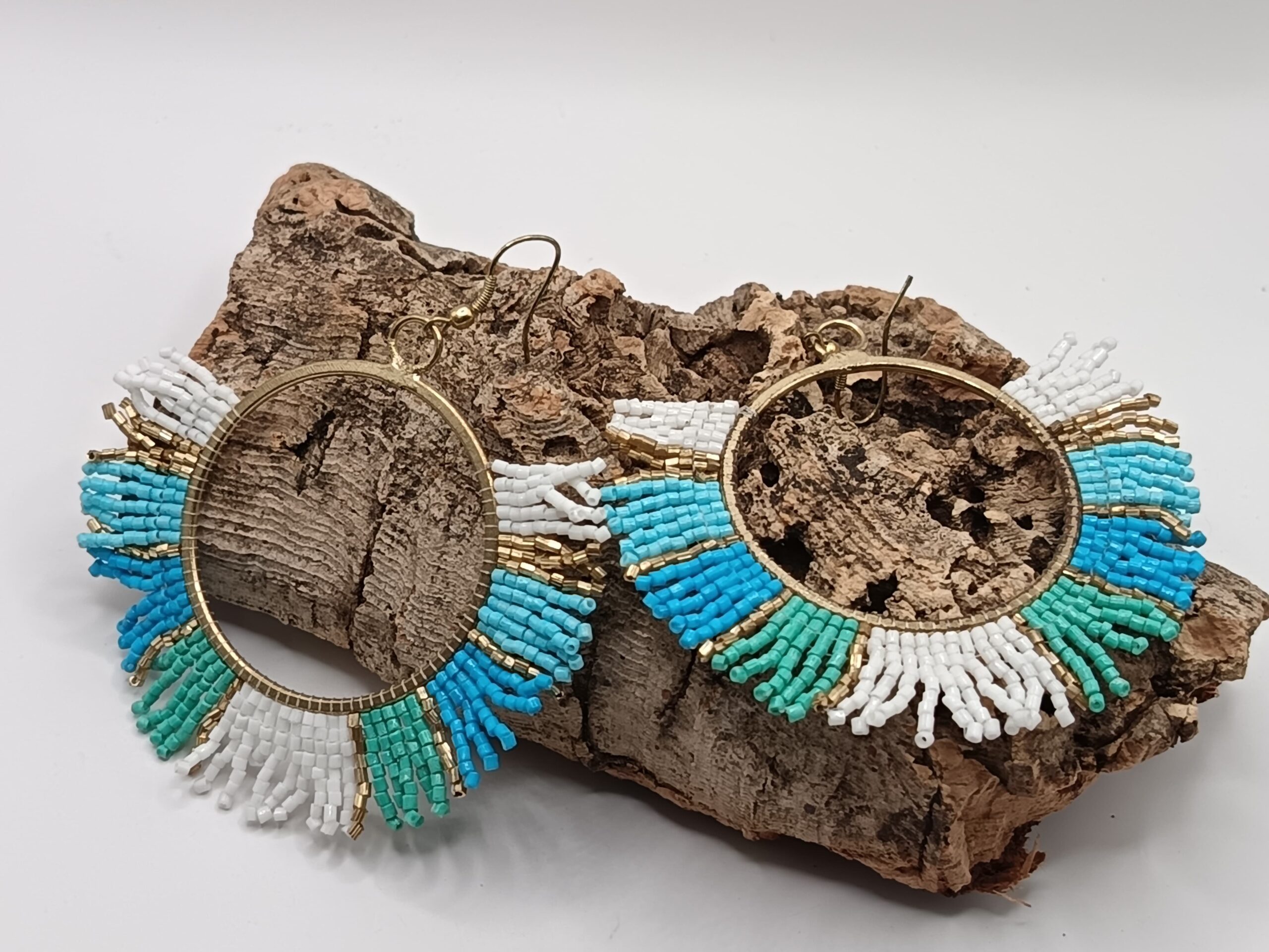 PENDIENTES OCEAN DE ROSAS AZULES