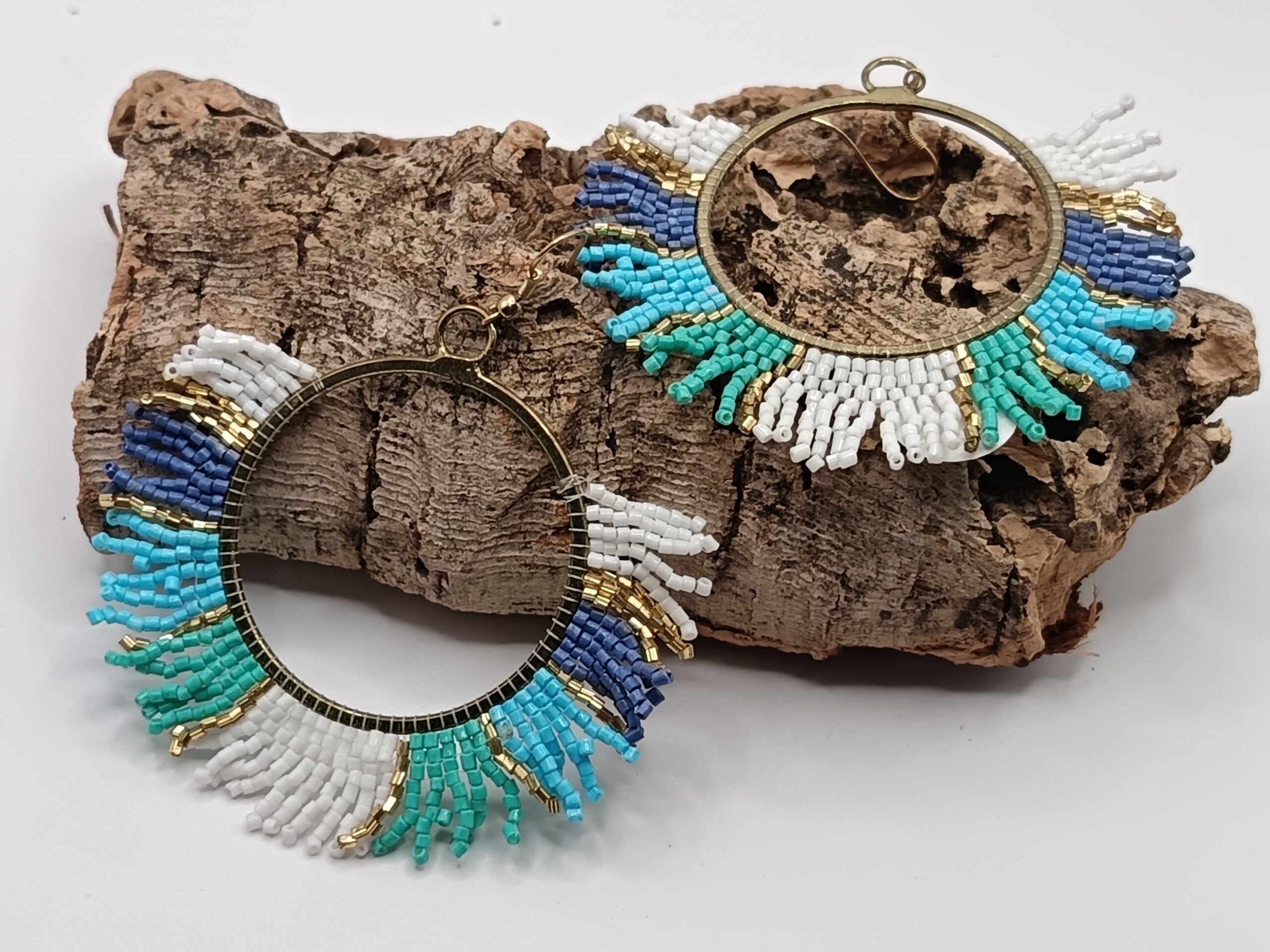 PENDIENTES OCEAN DE ROSAS AZULES OSCURO - Imagen 2